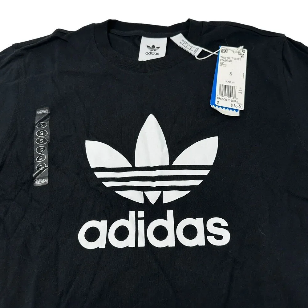 Lot Of 2 Adidas Trefoil Logo Classic Cotton T-Shirt‎ White/Black CW070 CW0710